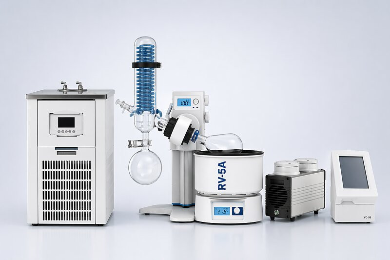 KIT Rotary Evaporator RV-5A Oil-Bath + C3-20 + VP-20 + VC-50